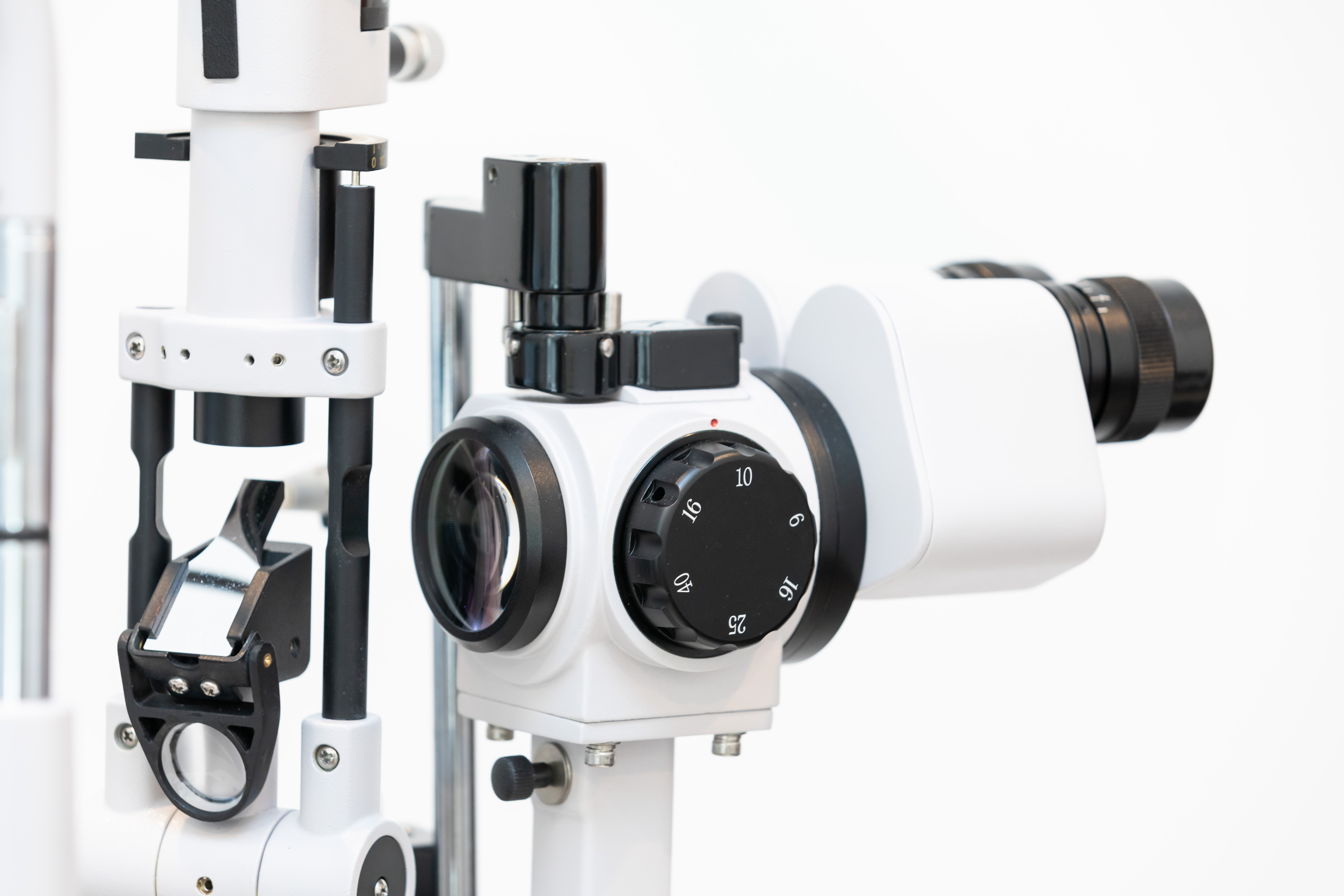 Slit-lamp microscope prepared for a specialist eye examination